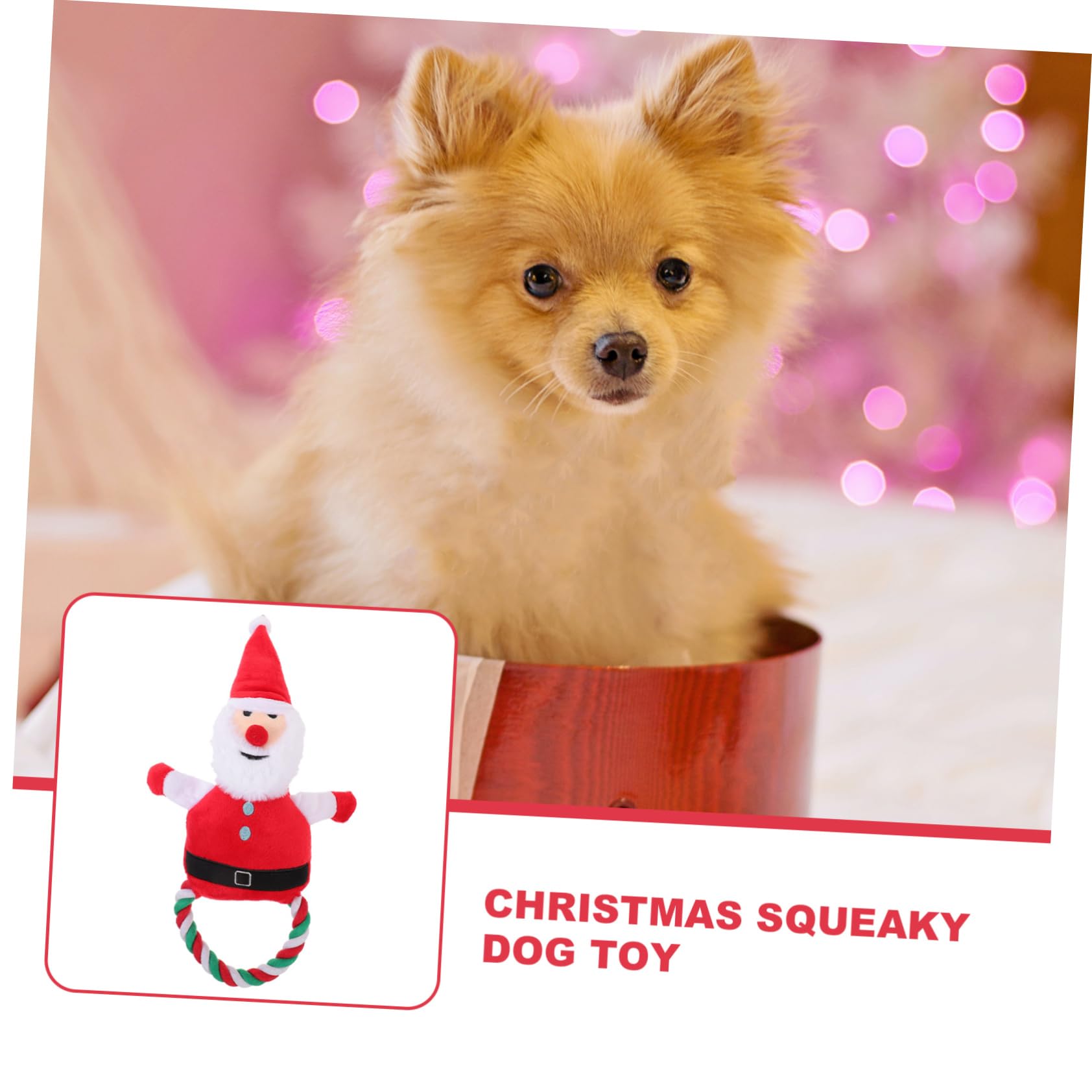 HEMOTON 5 Stück Weihnachtliches Quietschspielzeug für Hunde Santa Claus Form Langlebig Robust Kauen Zahnreinigung Stressabbau für Kleine Mittlere Hunde