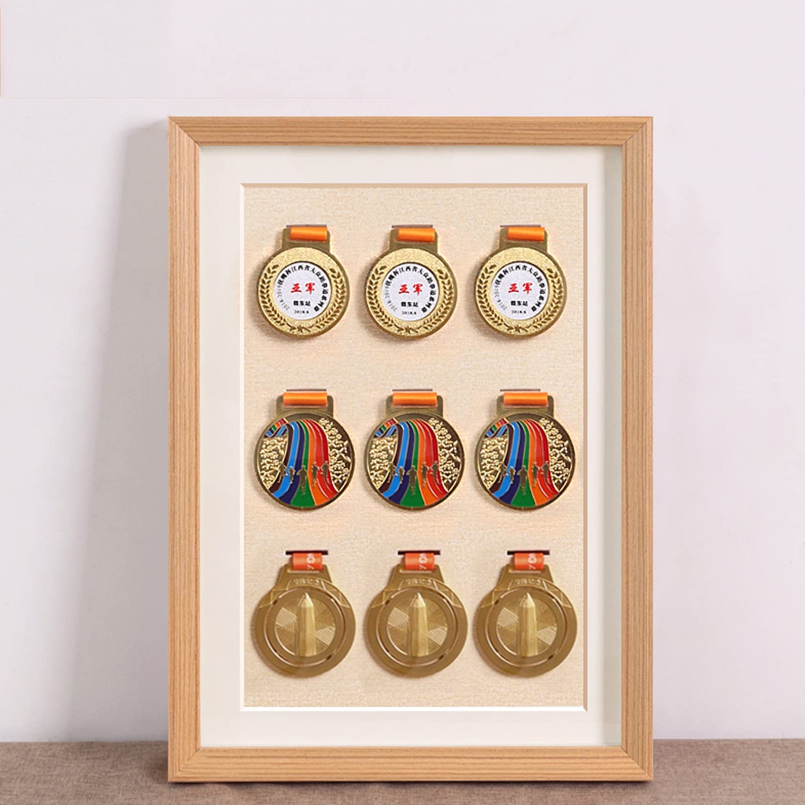 Medal Display Shadow Box Frame, Medal Photo Frame, Medal Display Case, Multiple Colour, 42x30cm, easy To Install, Long Service Life, Great for Marathon, Gymnastics and All Sports Medals ( Color : D ,