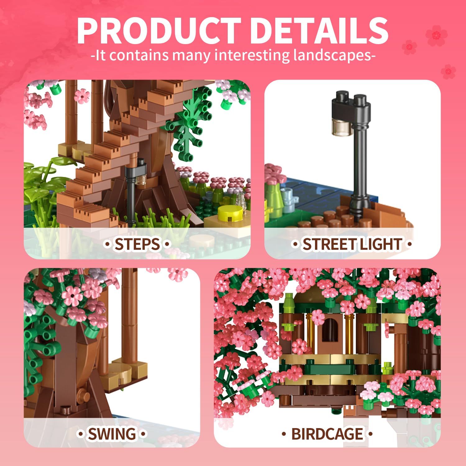 Amazon.com: Yushinv Cherry Bonsai Tree Building Sets, Original