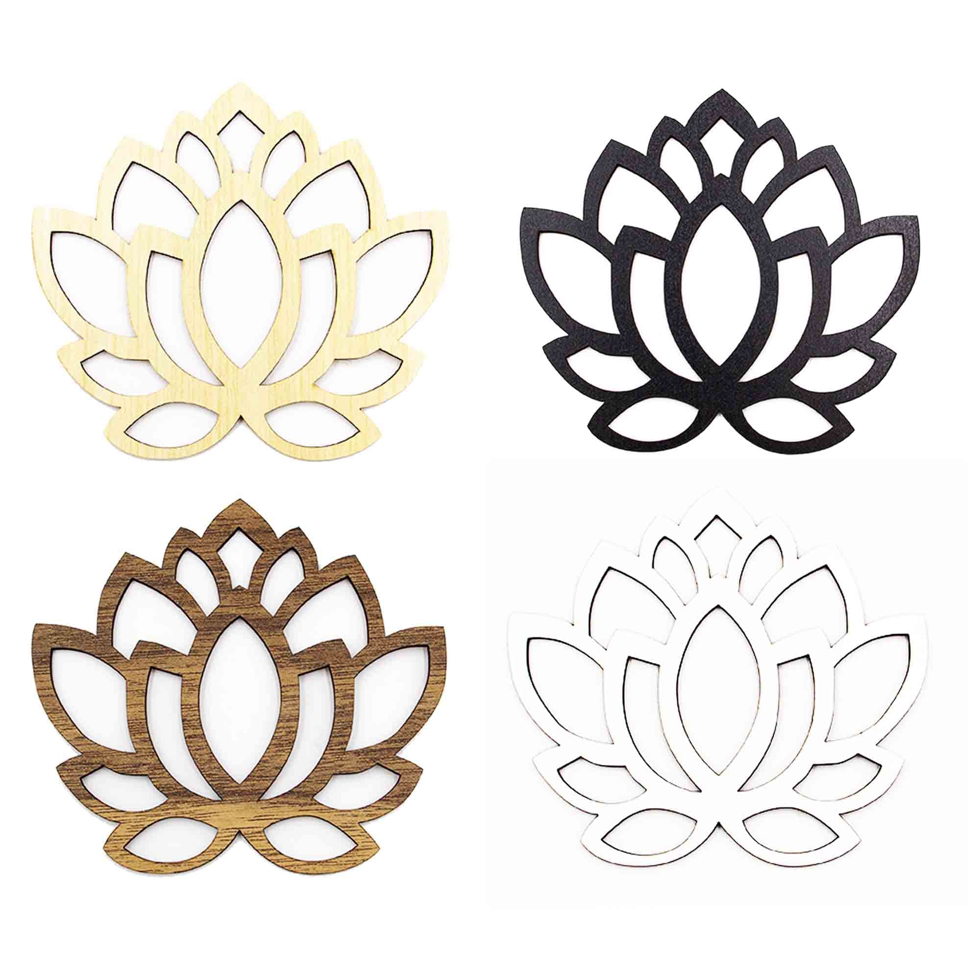 Lot de lotus, décoration murale en bois, fleur de lotus, art mural en lotus, décoration murale en lotus, décoration murale en forme de petit lotus, suspension murale – Modèle 1