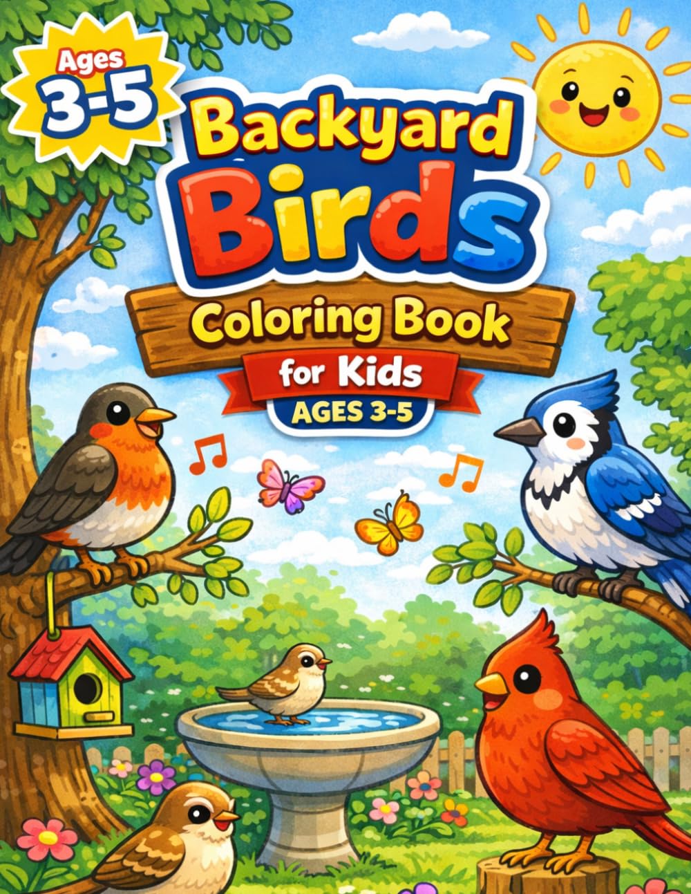 Backyard Birds Coloring Book for Kids Ages 3–5: Cute and Simple Bird Pictures for Little Artists: Fun and Easy Backyard Bird Coloring Pages for ... Screen-Free Activities for Early Learning