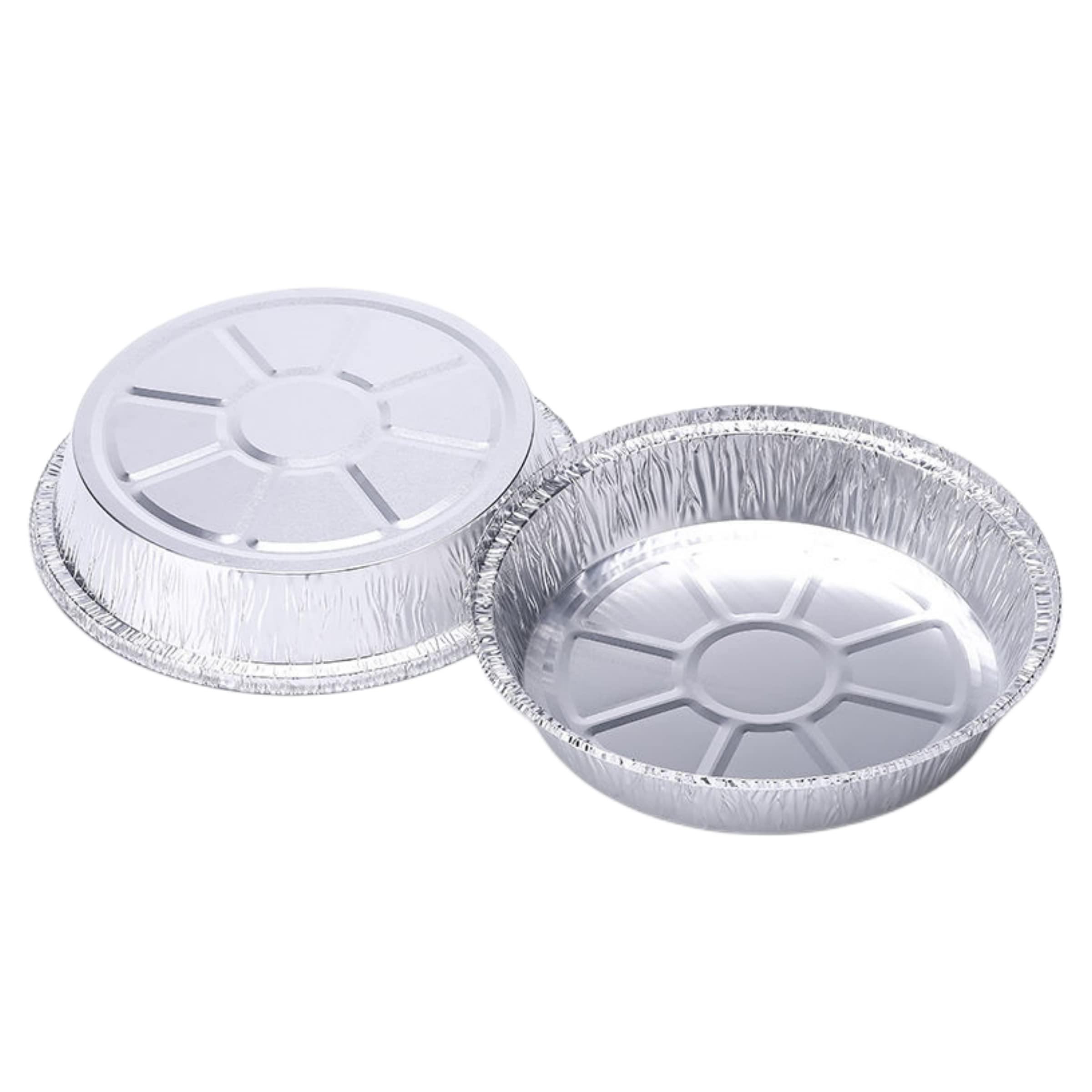 30pcs 17.78cm Round Aluminum Foil Pans With Clear Lids - Disposable, Freezer & Oven Safe For Baking, Cooking, Storage, Roasting & Reheating - Perfect