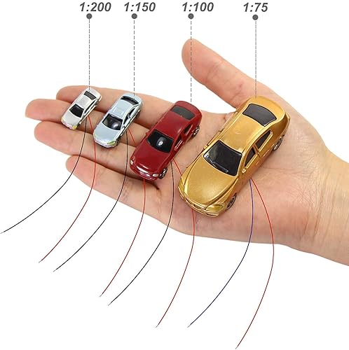 Miniatura 8 de EC150 12pcs 1:150 N Escala Modelo Iluminado Coches (Color Aleatorio) con 12V LED para Diseño de Edificios Nuevo
