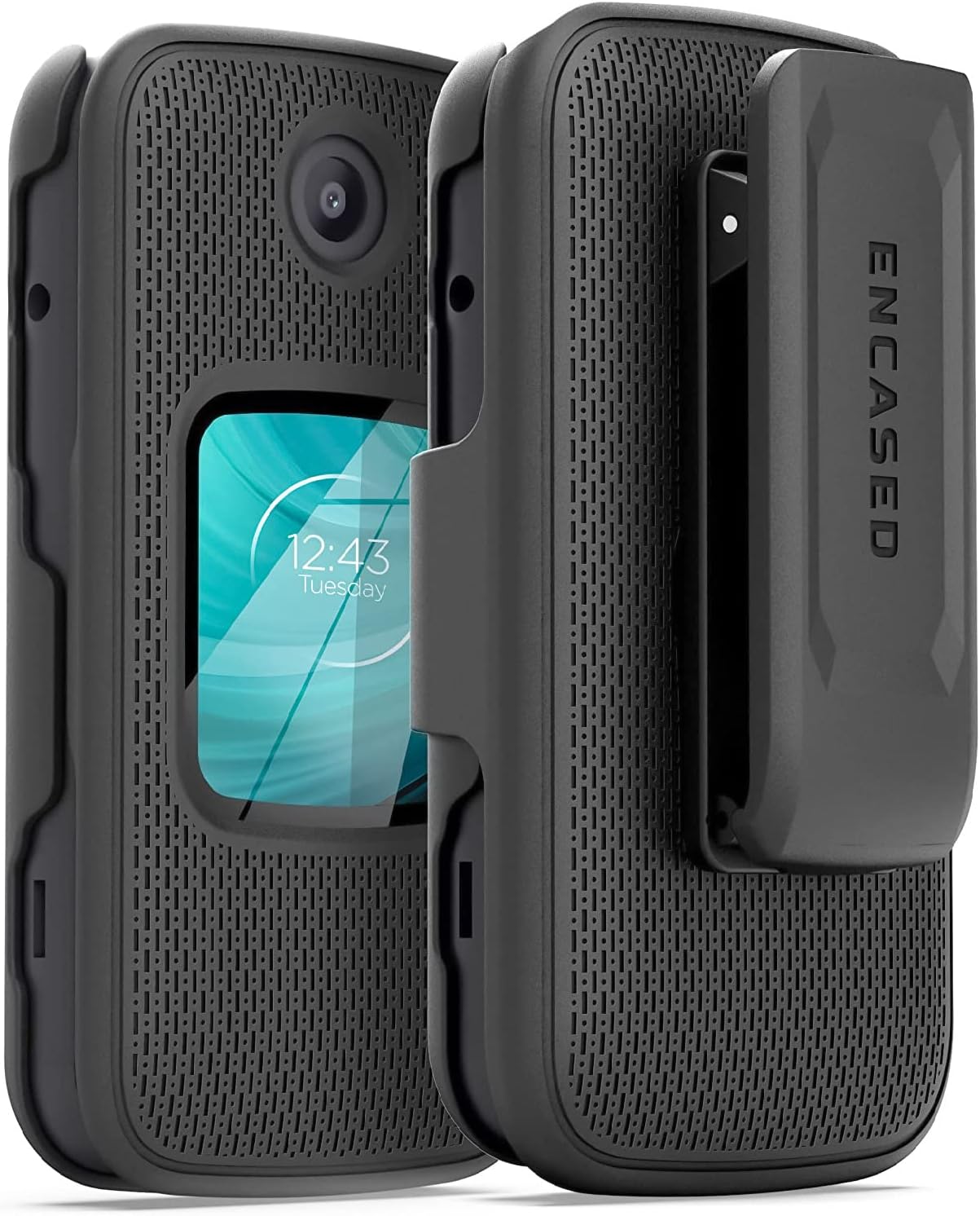 ENCASEDPhone Holster for SmartFlip/Alcatel Go Flip 3 Belt Clip Case (DuraClip Series) (4052R / 4052C / 4052W)