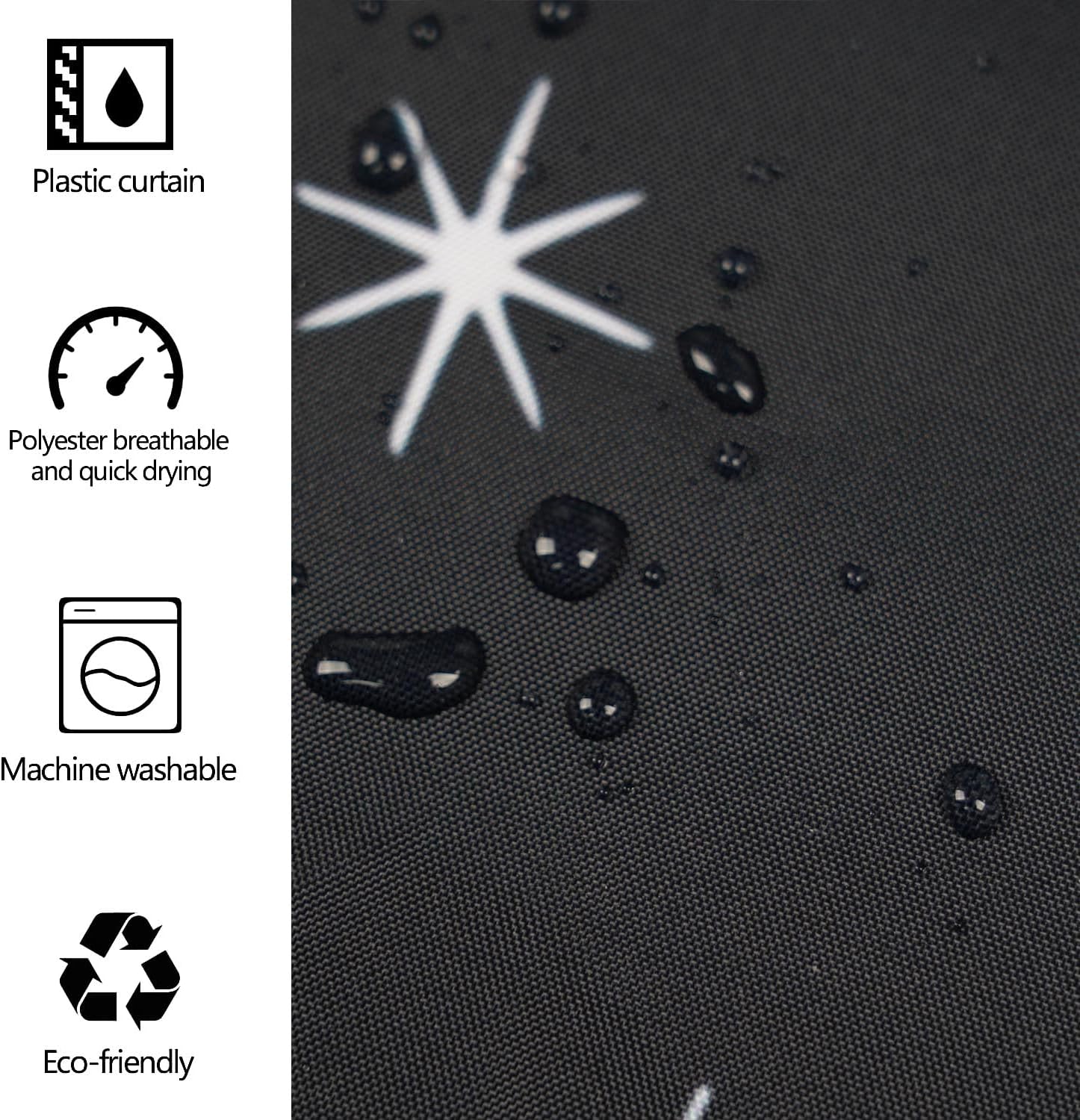 Mloabuc® Happy Halloween Shower Curtain 72x72inch Gothic Black White Sugar Skull Skeleton Witchy Shower Curtain Spooky Bathroom Set Moon Crow Bathtub Accessoriess Decor, Sets with 12 Hooks