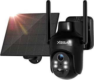 Xega WiFi Solar Security Camera, HD PTZ Wireless Outdoor IP Camera Surveillance Rechargeable Battery with Solar Panel, IR Price In India