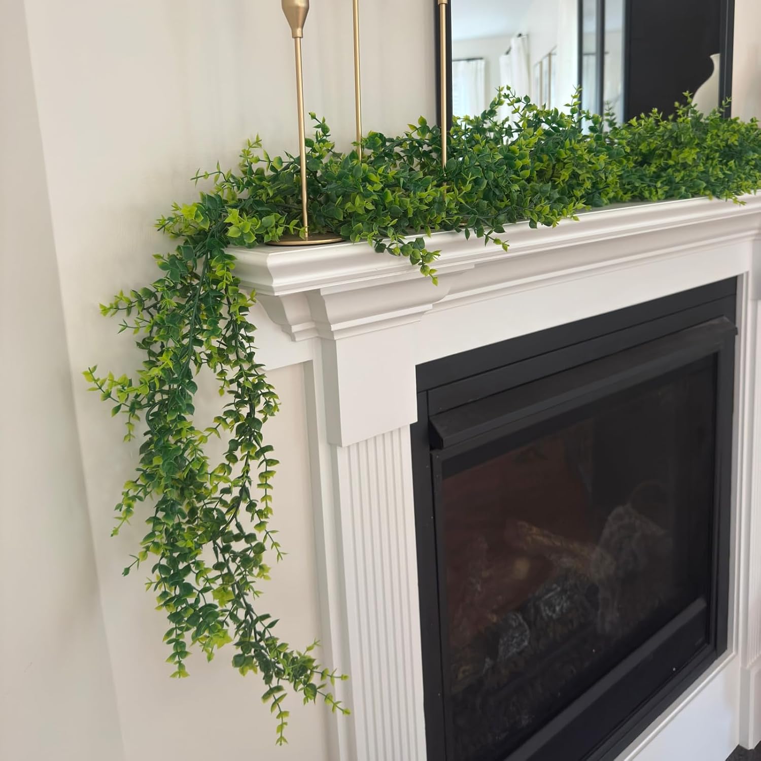 CQURE 6Pcs Faux Eucalyptus Garland, Artificial Eucalyptus Leaves Hanging Vines Table Greenery Garland for Wedding Backdrop Arch Wall Table Party Indoor Outdoor Decor - Image 3