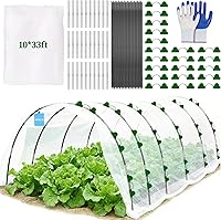 UTOUMON Garden Mesh Netting Kit 10x33FT with 6 Sets Fiberglass Hoops - Insect Bird Protection for Raised Beds, Vegetables, Fruits & Flowers