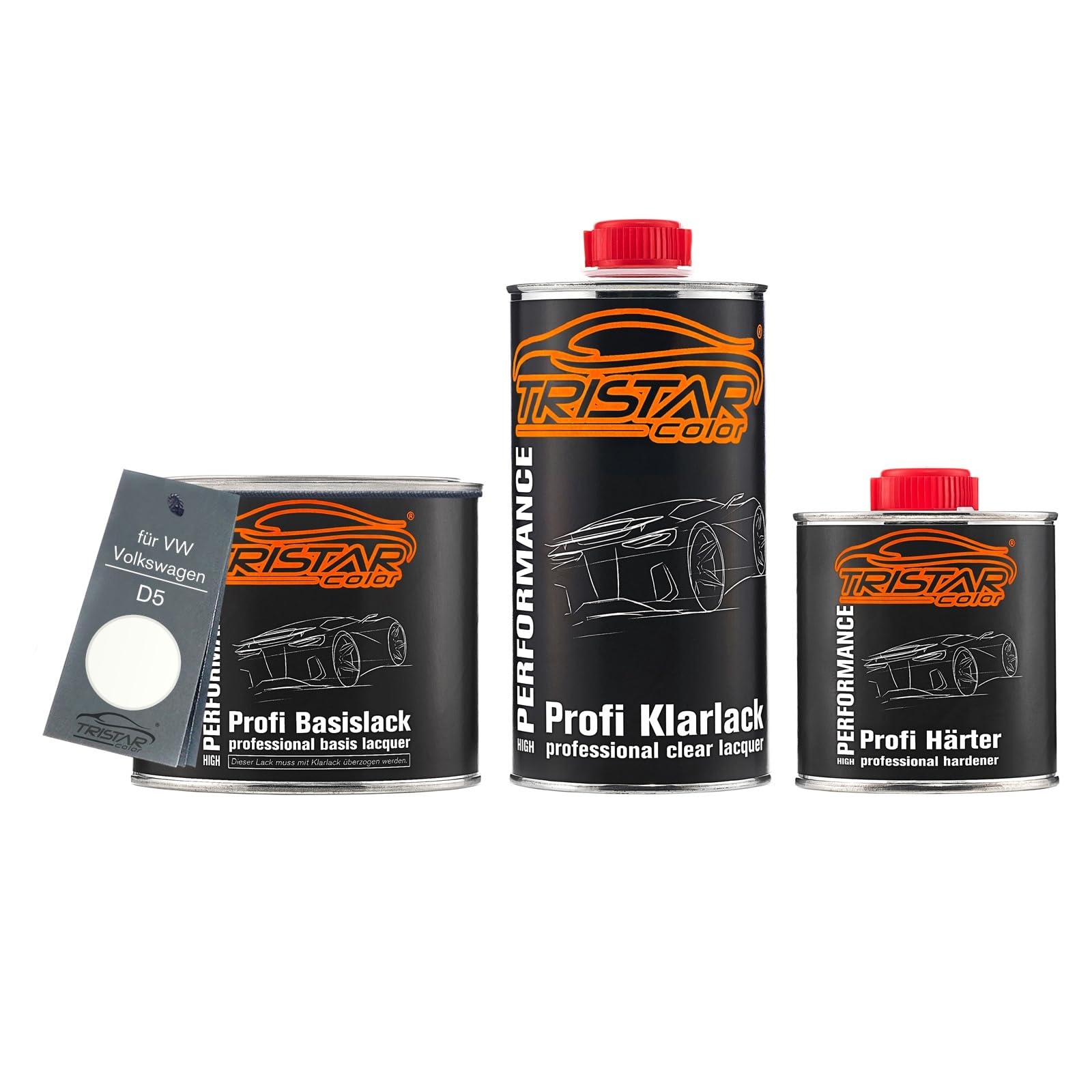 TRISTARcolor Peinture Voiture Kit Pot Prêt à La Pulvérisation Pour VW/Volkswagen Y7J Avussilber Metallic Peinture De Base + Vernis Clair 2K 2,5 L