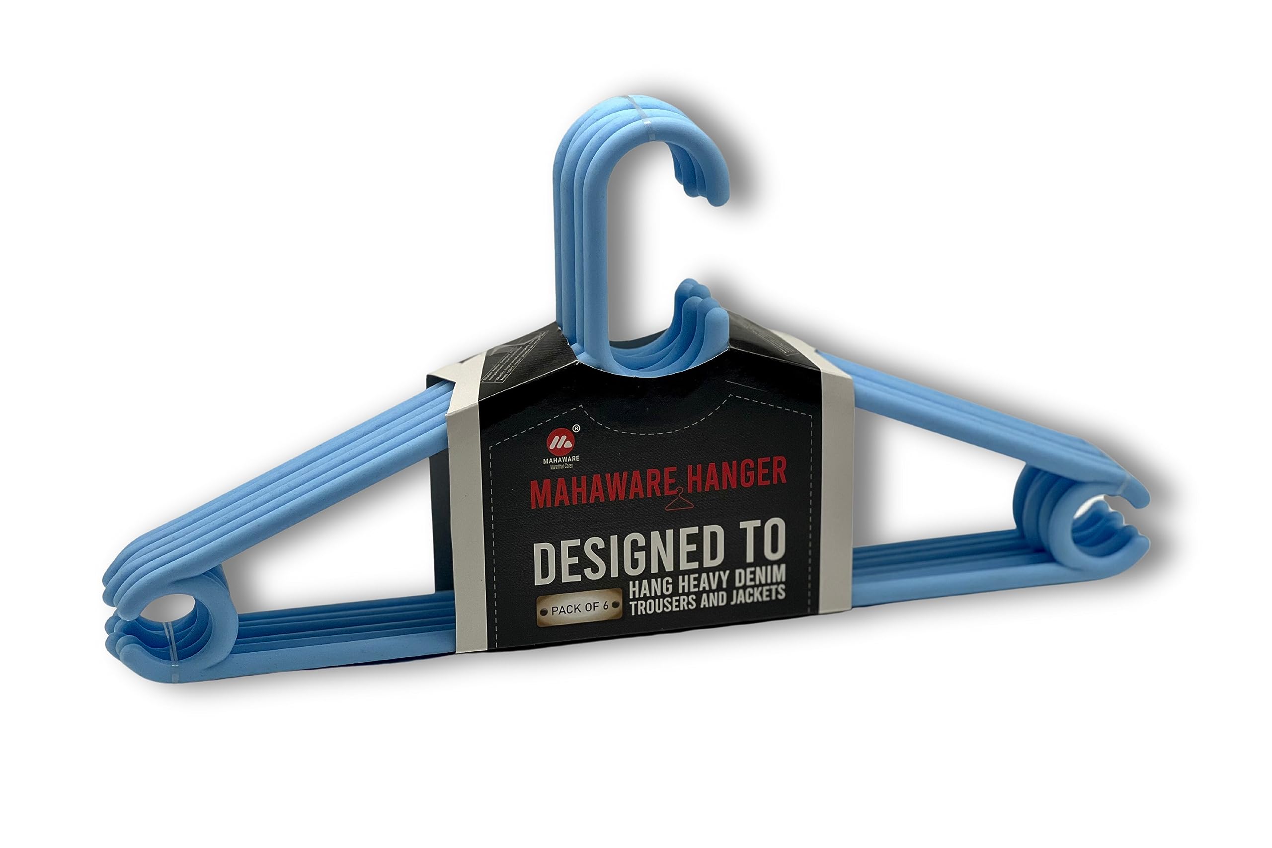 Mahaware Plastic Hangers for Clothes Hanging | Set of 6 | Ideal Cloth Hangers for Clothes in Wardrobe | Almirah Organizer | Cloth Hanger Needs in Wardrobe | Mint Granite Blue