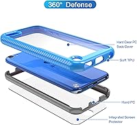 Vista 27 de Funda para iPod Touch 7ª generación, 2 en 1, a prueba de golpes, con 2 protectores de pantalla HD, protección híbrida resistente a los golpes