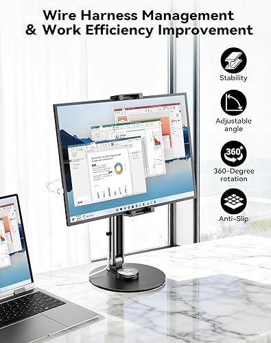 Miniatura 2 de Soporte de escritorio para iPad - Cuerpo de aluminio ligero soporta hasta 4.4 libras Soporte de monitor portátil resistente de 16 pulgadas, 17.3