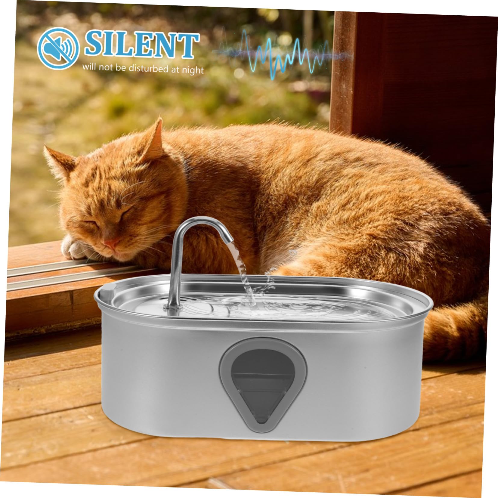 VANZACK Fuente De Agua Automática para Mascotas De Acero Inoxidable De Bebedero Automático Dispensador De Agua para Gatos y Perros Pequeños