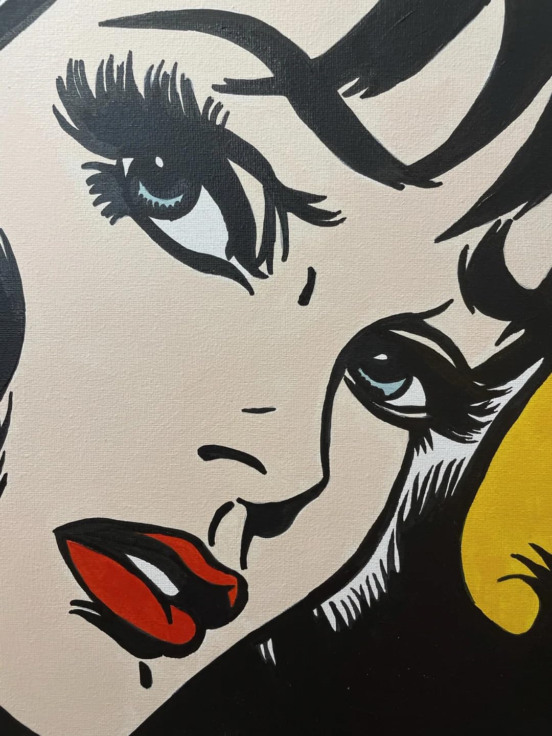 QSDTGHUIKP Roy Lichtenstein Pop Poster《The Girl》Canvas Painting Abstract Wall Art Roy Lichtenstein Prints Modern Picture for Home Decor 16x24inx1 Frameless