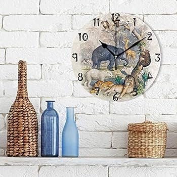 Amazon.co.jp: 美術史地球アニメーション自然円形壁掛け時計丸板