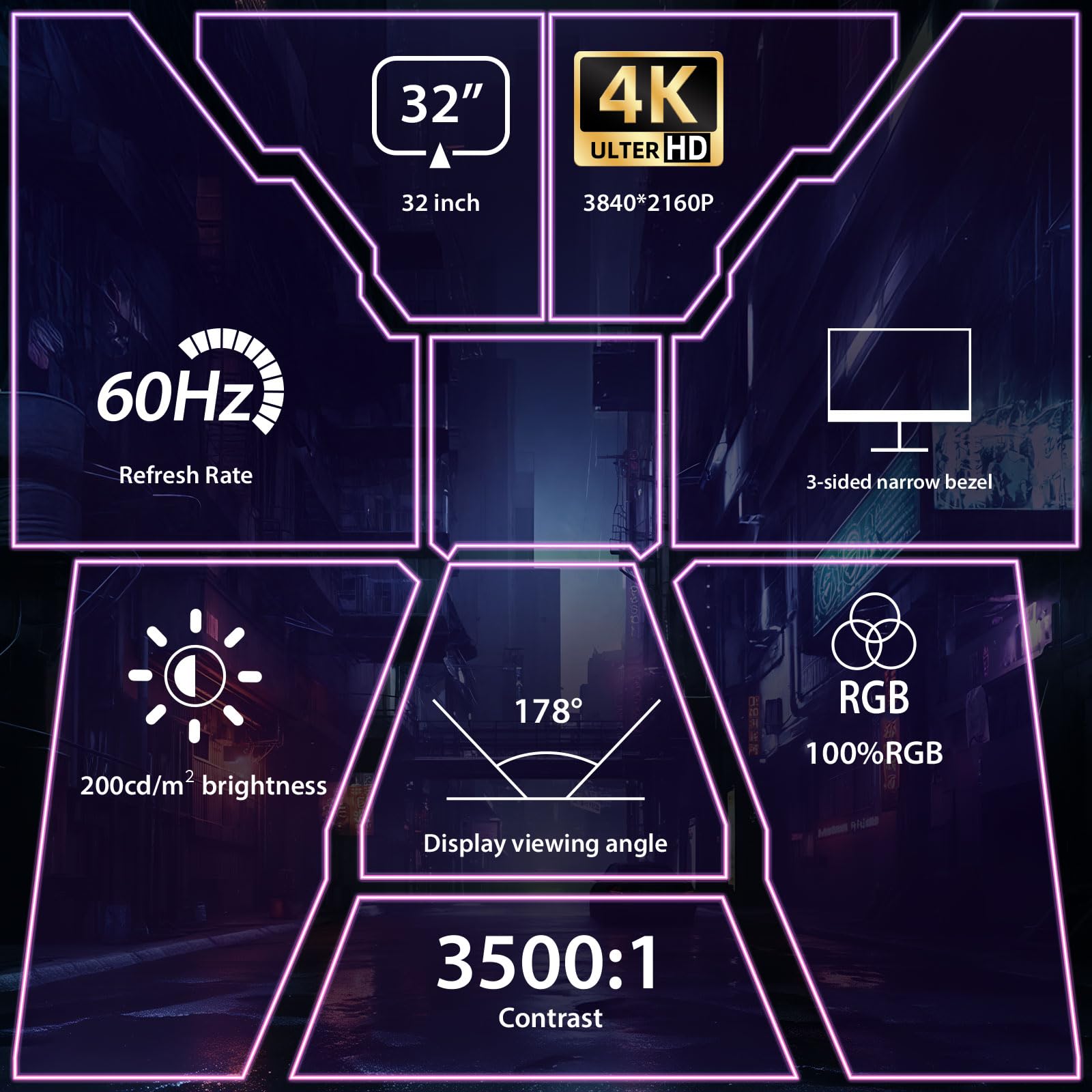 Snapklik.com : Kroteaup 32 Inch UHD Gaming Monitor 4K, 60Hz