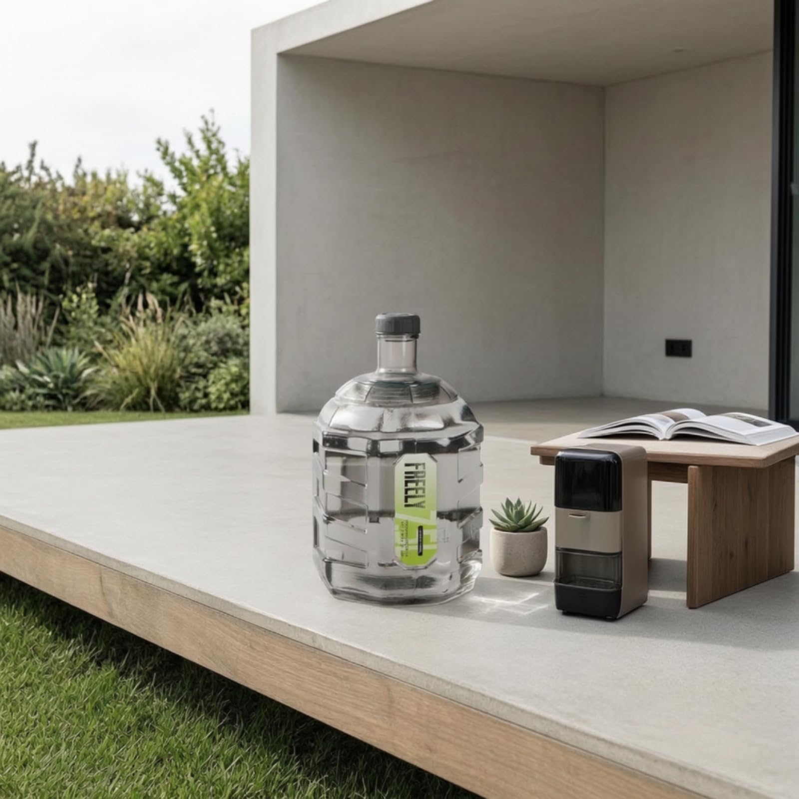Almencla Contenedor de Agua Exterior Bidón Dispensador Barril Portátil con Apertura Amplia y Rosca Firme Material Resistente Apto para Agua Potable Estable en, 15L, 【新款】 15L灰色八角桶（大口可拆卸）