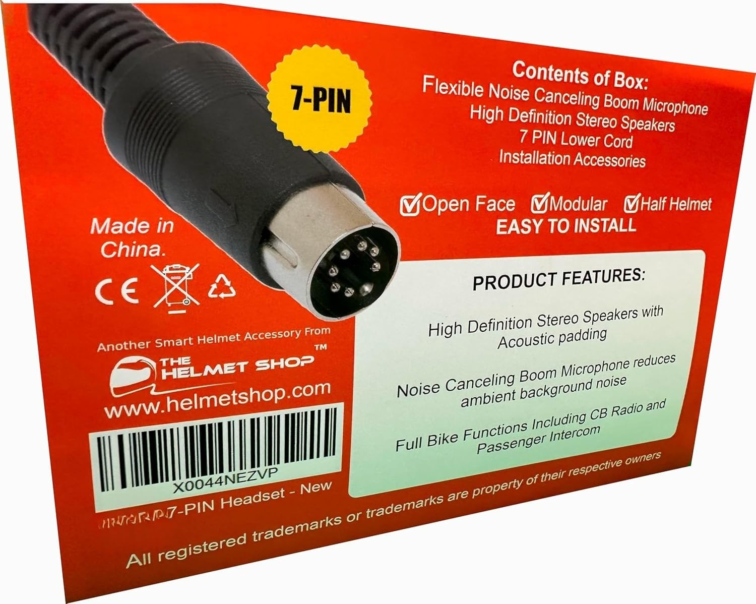 The Helmet Shop7 Pin Stereo Headset Made For Harley Davidson