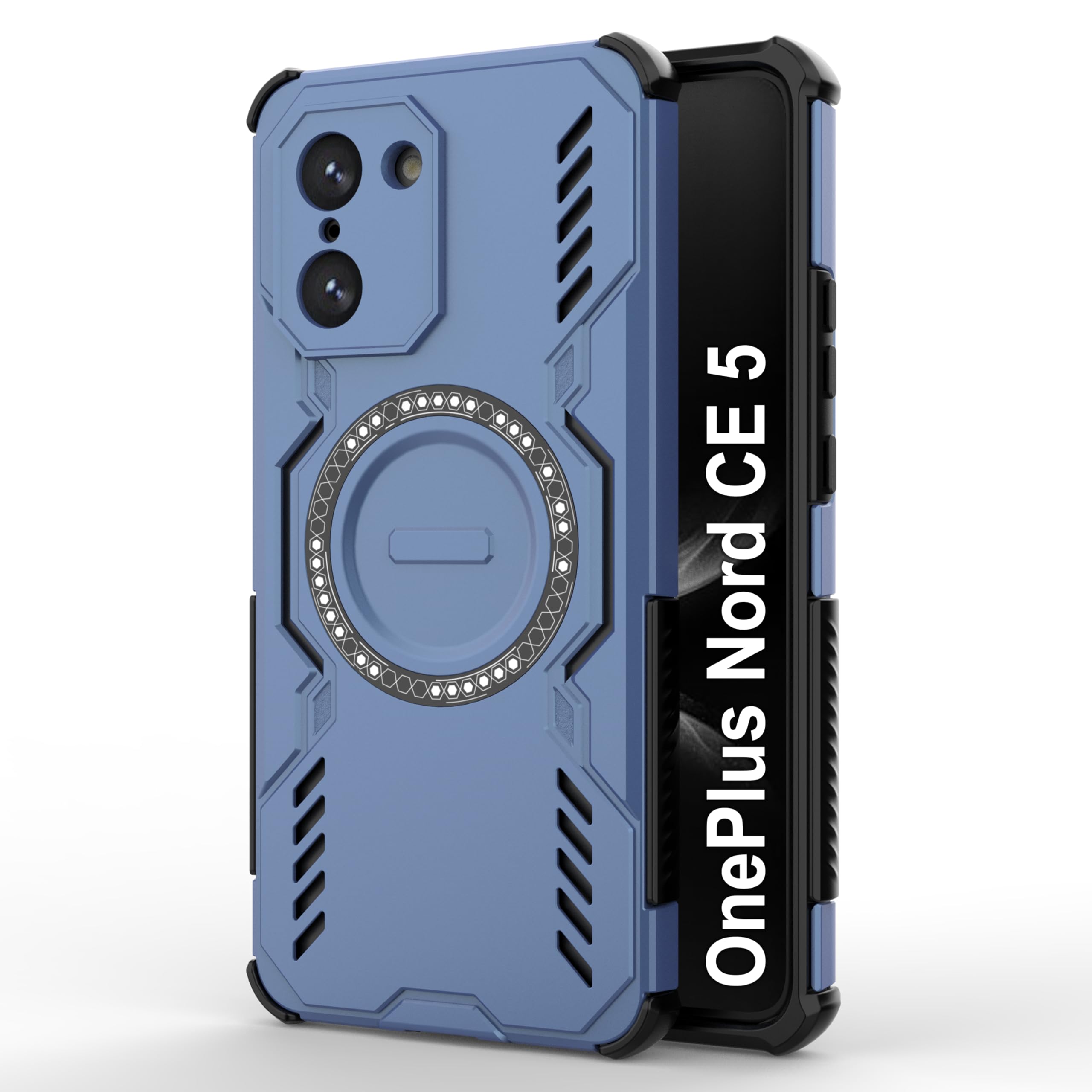 Zapcase Back Case Cover for OnePlus Nord CE 5 | Magnetic Case with Built-in Metal Ring | Supports MagSafe Charger, Wallet & Car Mount | Shockproof Hybrid PC + TPU | Blue