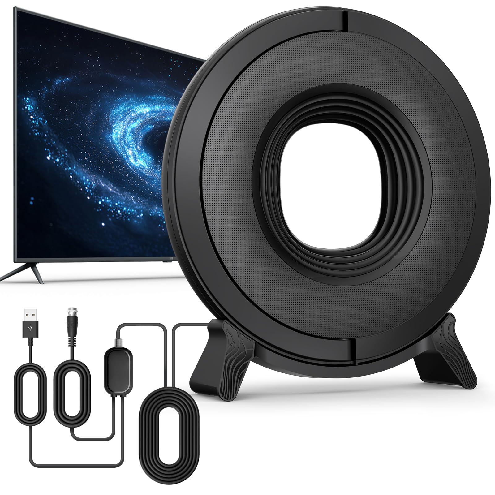 TV Antenna Indoor for Smart TV 2026 Digital TV Antenna for Local Channels | 3600+ Miles Long Range Reception with Amplifier, Supports 4K 8K 1080P and Older TVs
