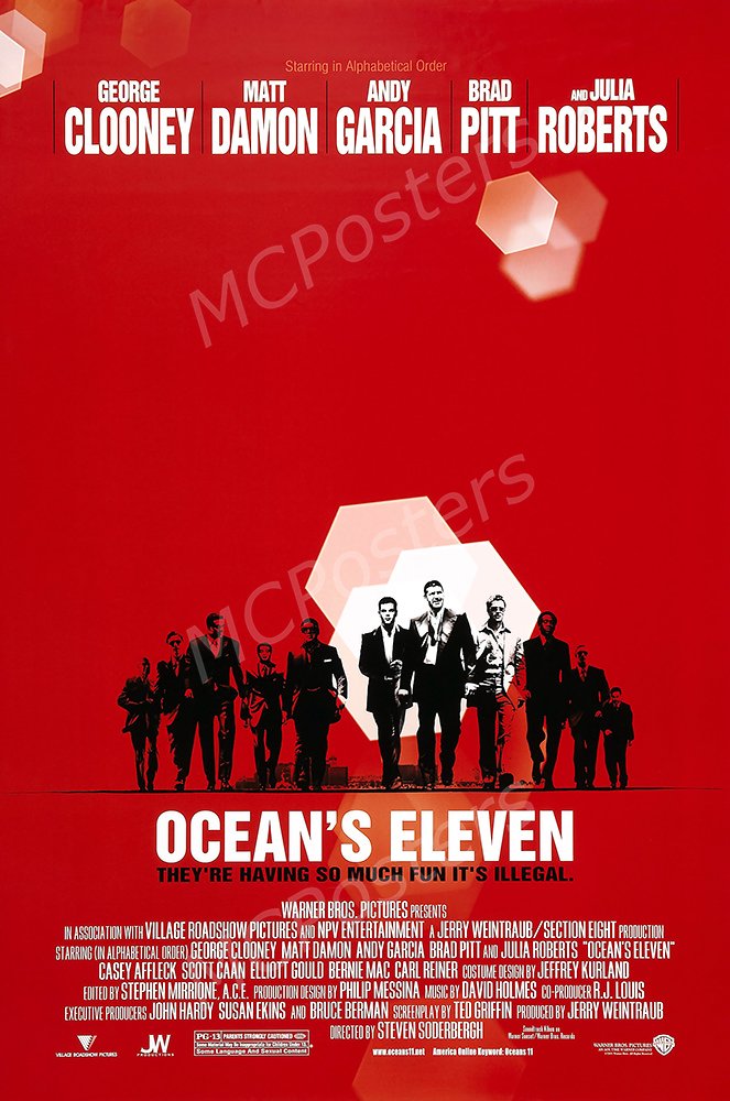 Amazon.com: MCPosters Ocean's Eleven GLOSSY FINISH Movie Poster