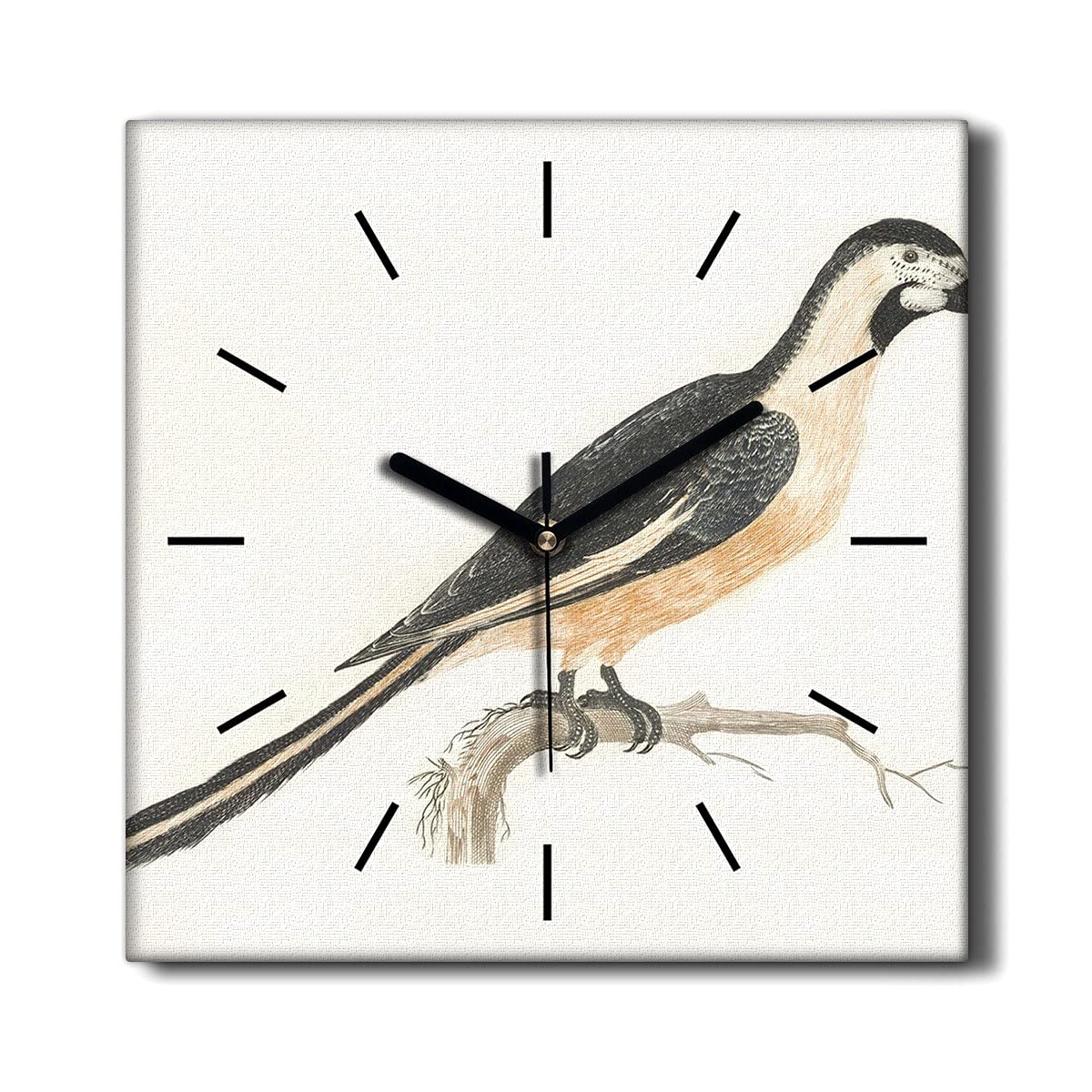 Horloge Murale 30x30cm sans tic-tac en Toile Animaux pour Maison