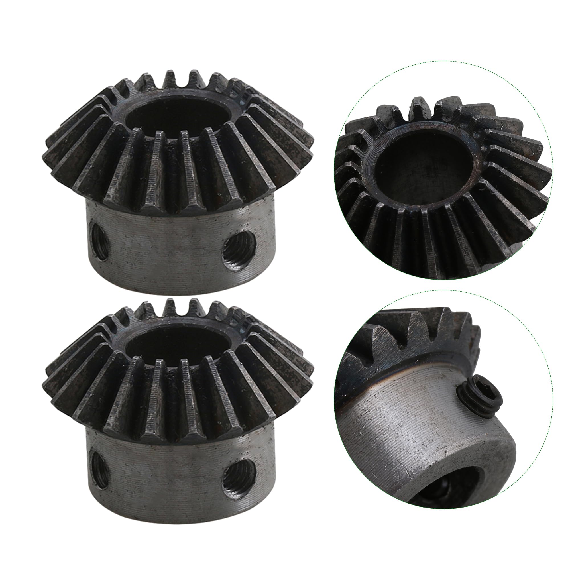 Ruota Conica In Acciaio Sinterizzato &ndash; Modulo 0.8 &ndash; 20 Denti &ndash; Foro 4mm &ndash; 1 Set