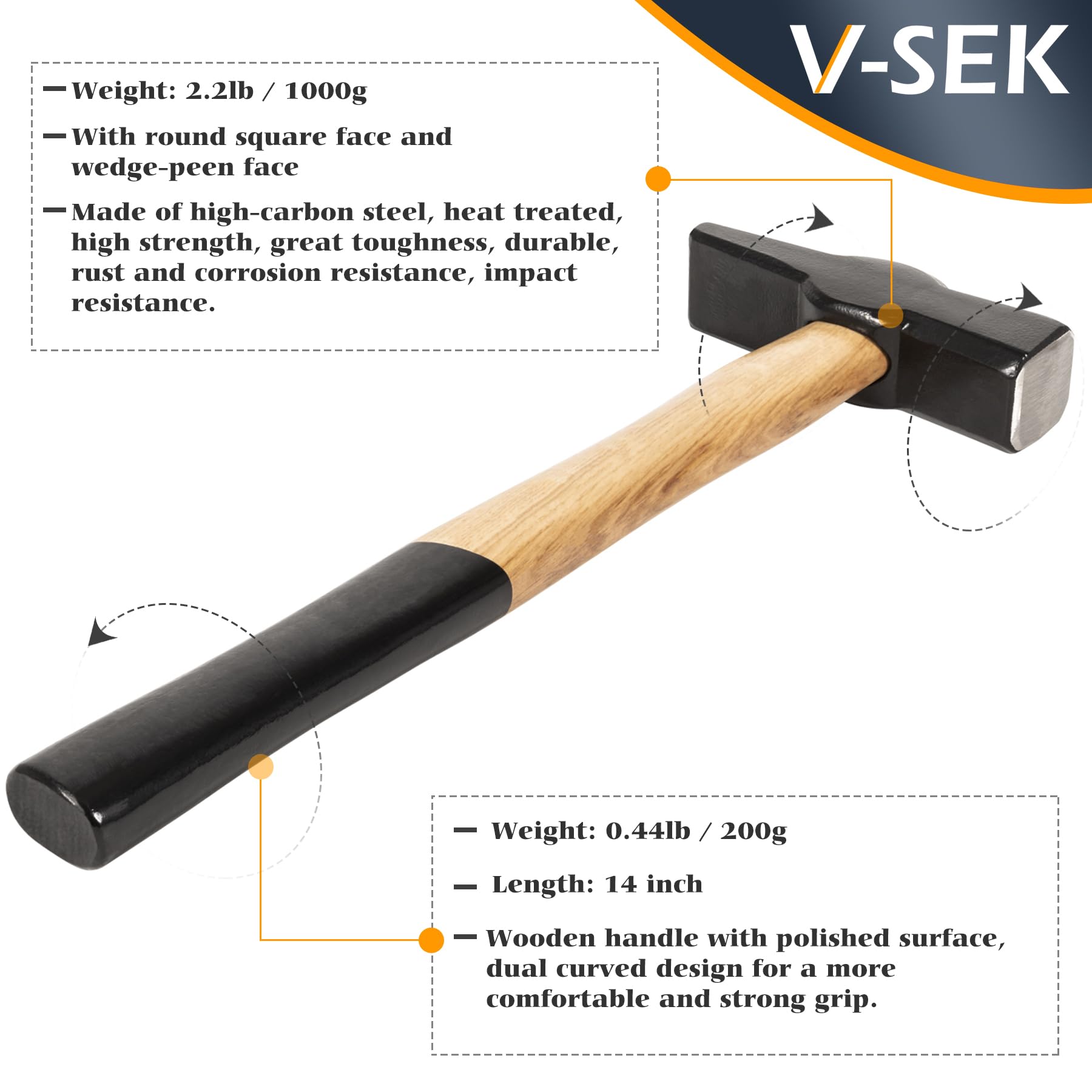 Blacksmith Hammer - Bladesmith Forge Tool -5 Blacksmith Hammer - Bladesmith Forge Tool -5