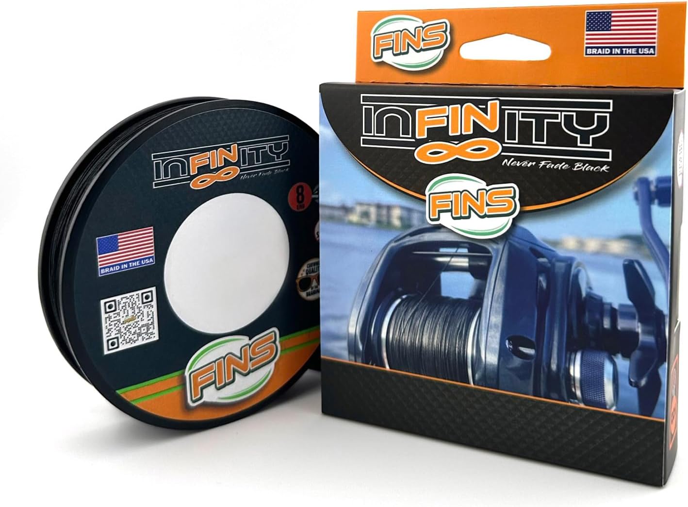 Infinity Braid - USA Made - Silky Smooth 8-End Jet Black Braided Fishing Line for Superior Casting and Quiet Performance in Guides