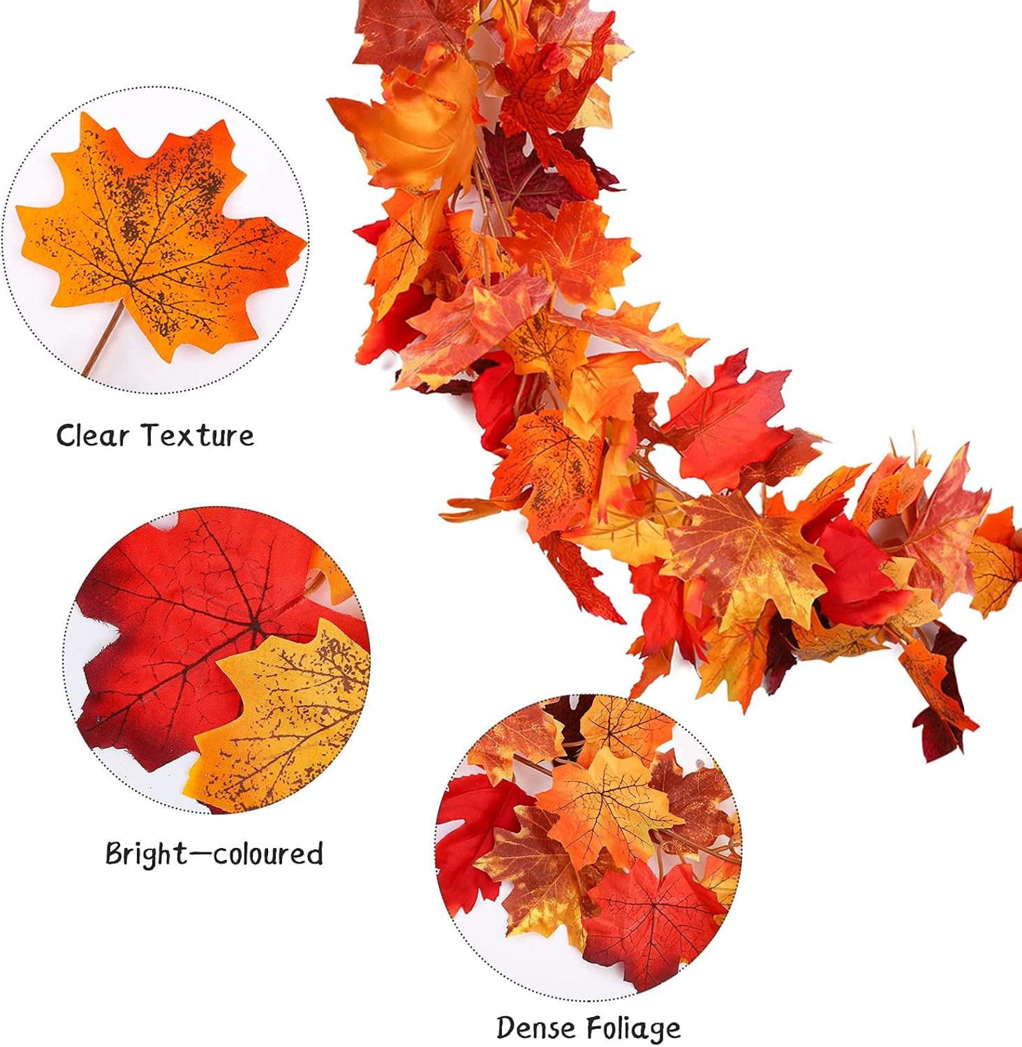 Aneco 4 Pack Artificial Autumn Maple Leaves Garland