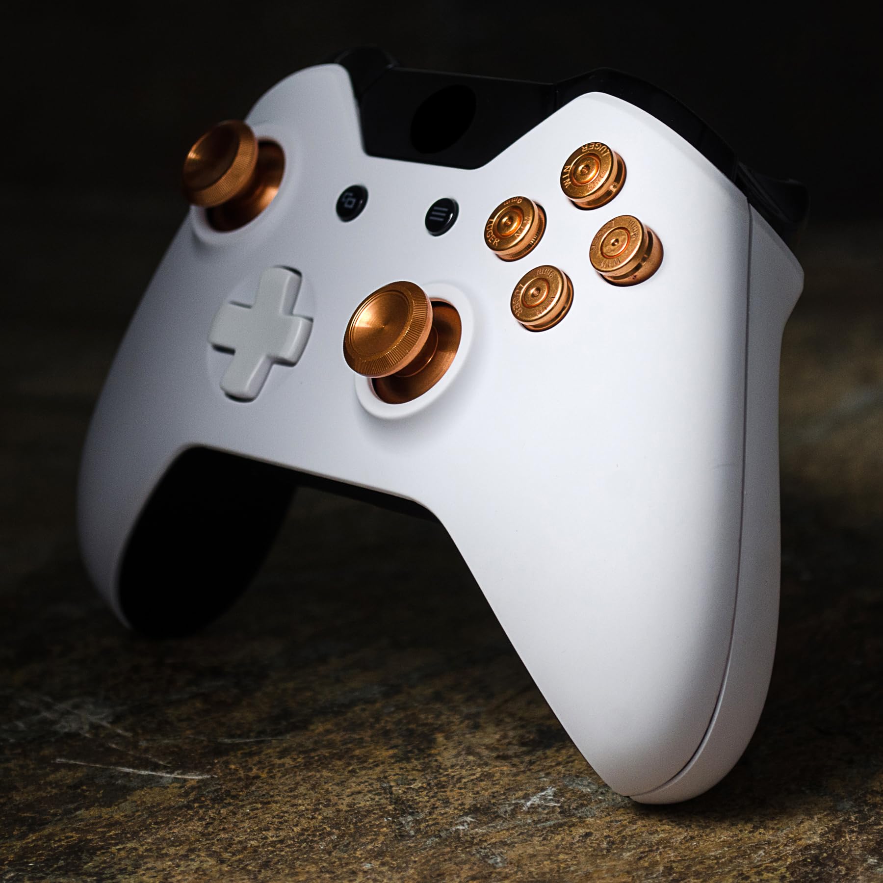 eXtremeRate Boutons ABXY de Remplacement pour Xbox One S/Xbox One X/Xbox One Elite/Xbox One Elite Series 2/Xbox One Standard, Boutons ABXY en Aluminium Doré
