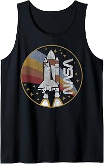 Vintage Space Shuttle Launch Rainbow Logo Tank Top