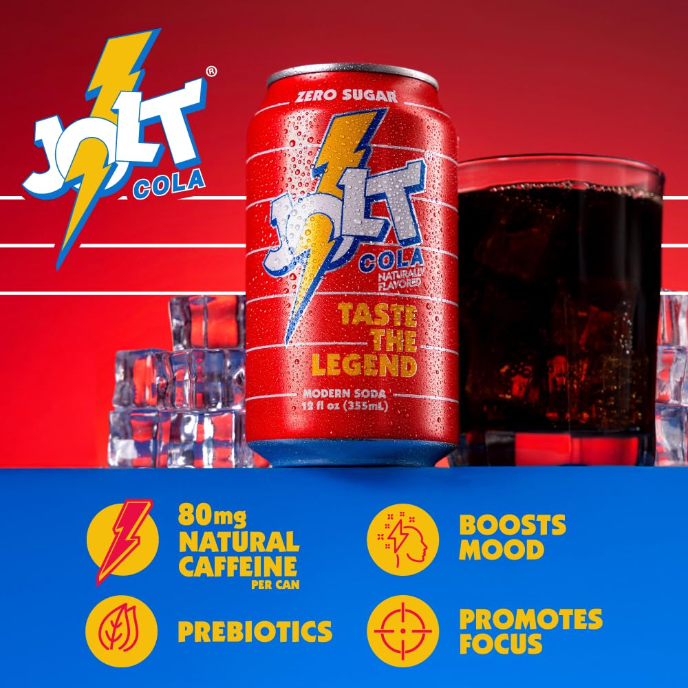 Amazon.com : JOLT Cola Modern Soda, Zero Sugar, 80mg Natural