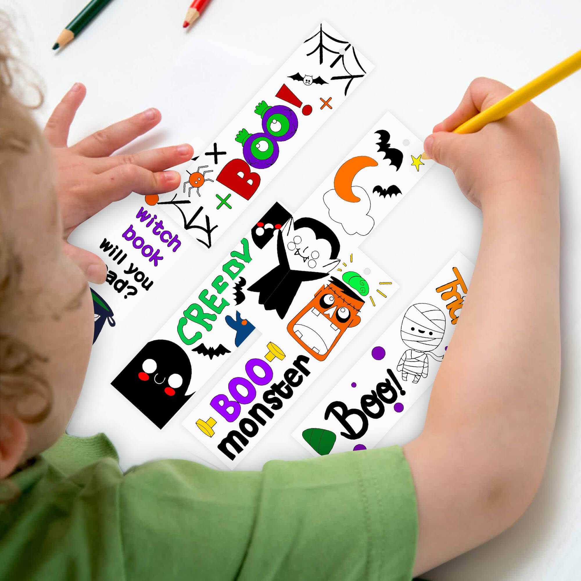 Snapklik.com : Halloween Color Your Own Bookmarks - 75Pcs Kids DIY ...