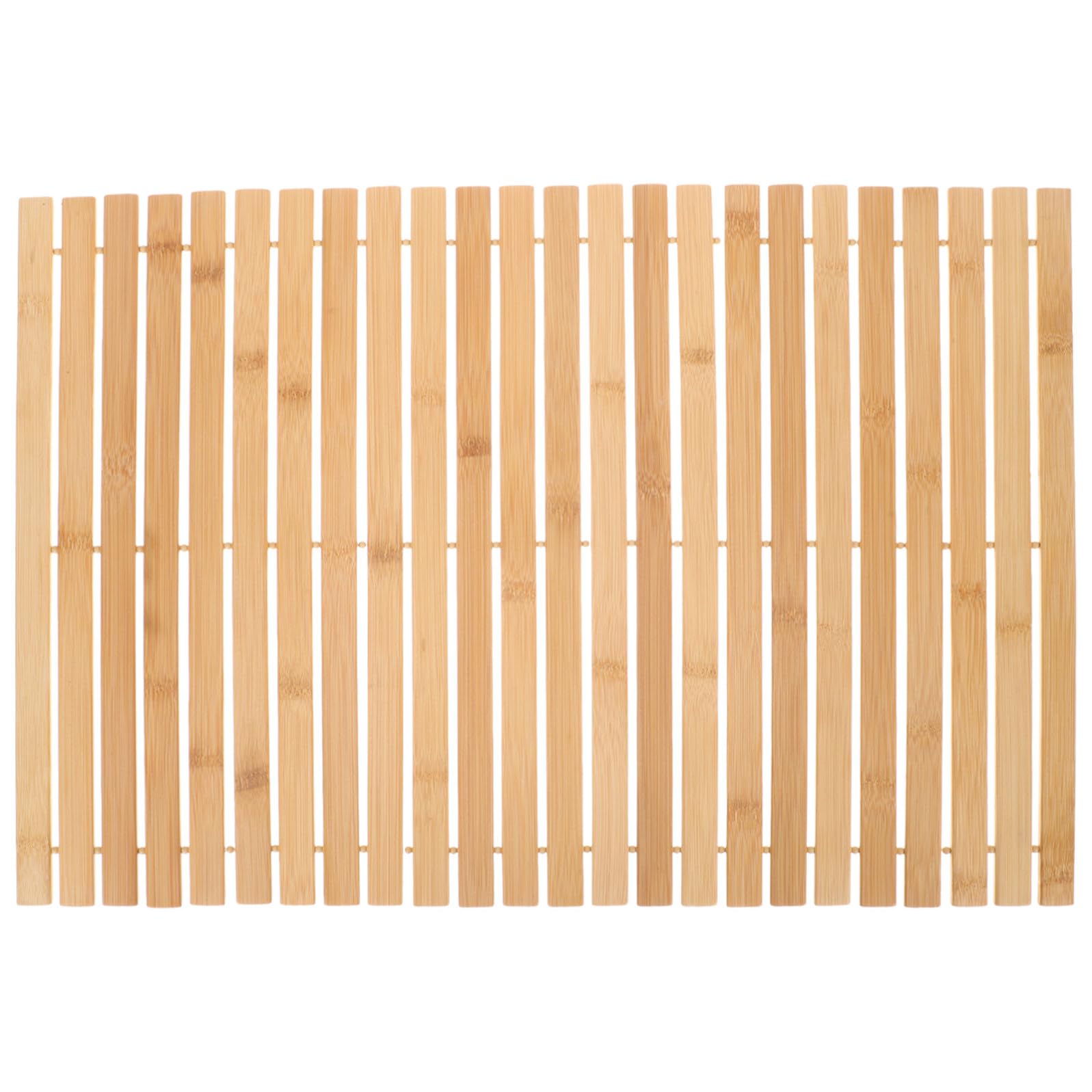 NUOBESTY Tappeto per Bagno Antiscivolo in Bambù Marrone Elegante, Tappeto da Vasca Assorbente senza Assemblaggio per Bagno e Ufficio