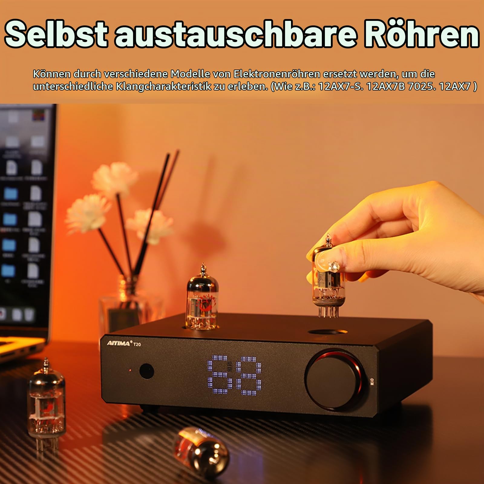 AIYIMA A20 vollsymmetrischer Stereo-Verstärker der Klasse D und AIYIMA T20 vollsymmetrischer High-Fidelity-Röhrenvorverstärker mit 12-V-Trigger