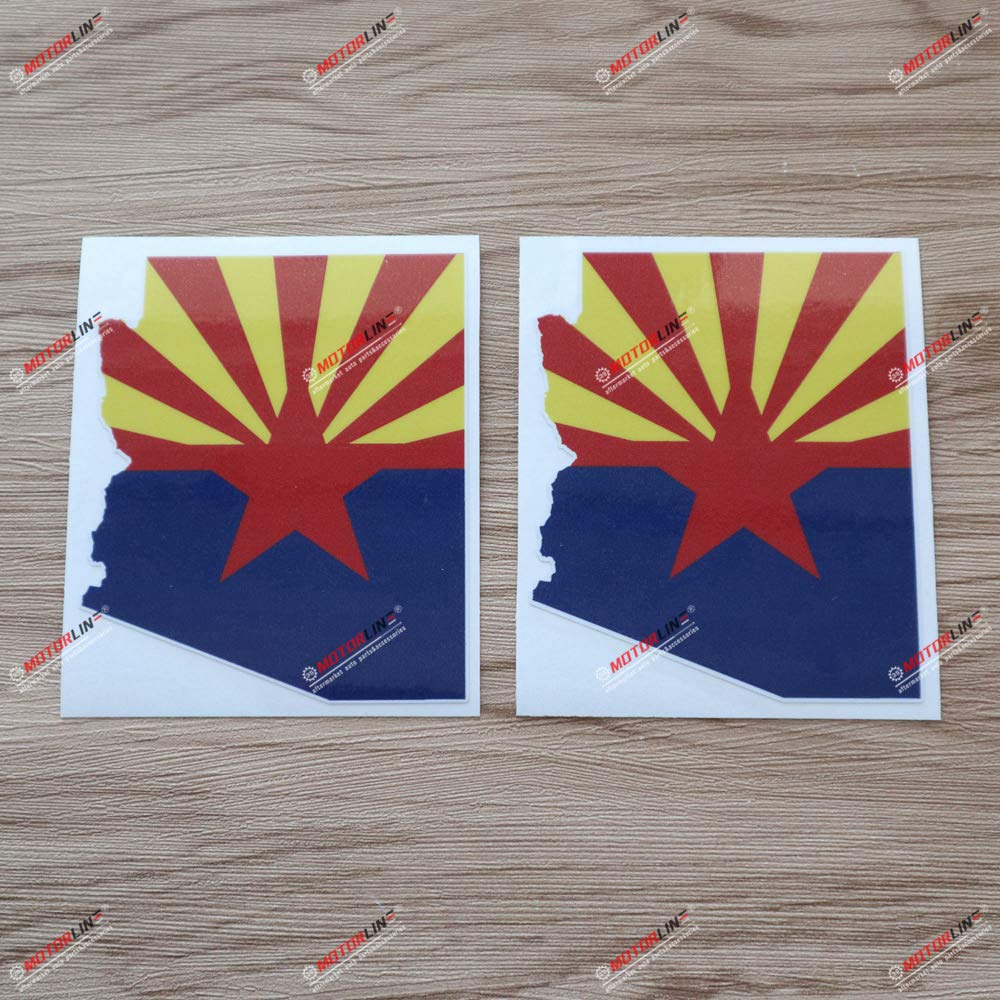Arizona State Flag Map AZ USA State Decal Vinyl Sticker - 2 Pack Reflective, 3 Inches - for Car Boat Laptop Cup