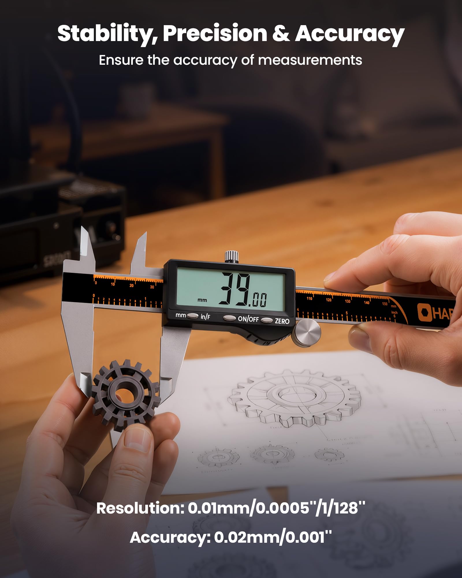 HARDELL Digital Caliper - Rechargeable & Accurate -5