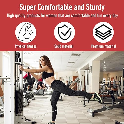 Miniatura 6 de TIEOSME - 2 correas de tobillo de fitness para máquina de cable, ejercicios de glúteos para ejercicios de parte inferior del cuerpo, correas