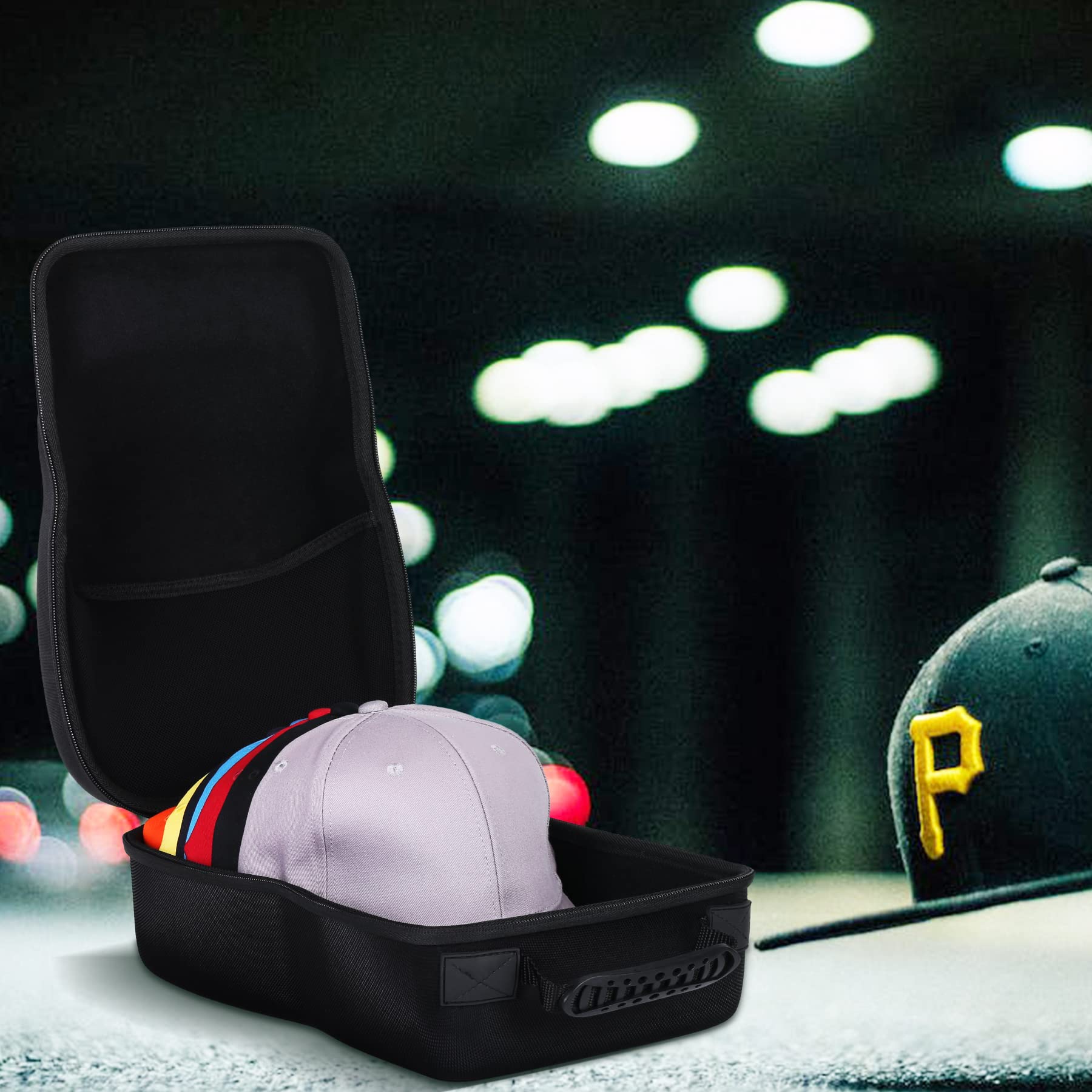 khanka Étui de transport rigide compatible avec les casquettes de baseball. Ce support de rangement protège jusqu'à 8 chapeaux