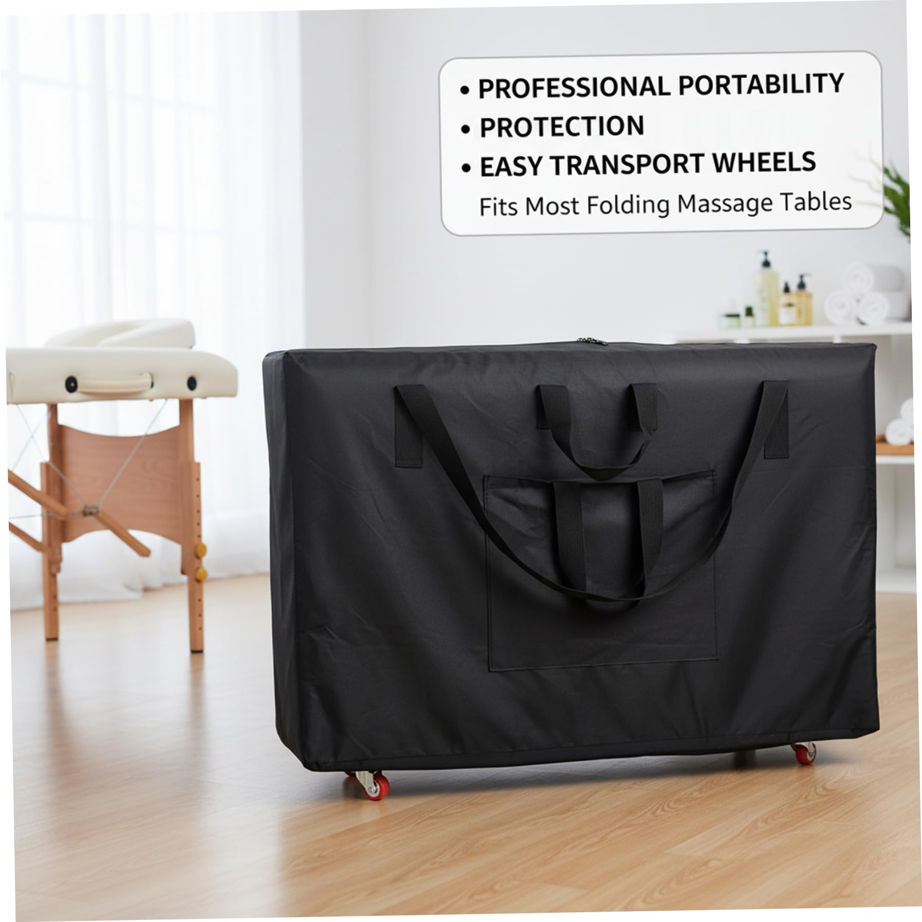 Bolsa para Mesa de Masaje, Estuche de Transporte para Mesa de Masaje de 36.6x28.7x7.9in con Ruedas para Camas Plegables portátiles, Mochila y Carrito Oxford, Estuche de Transporte