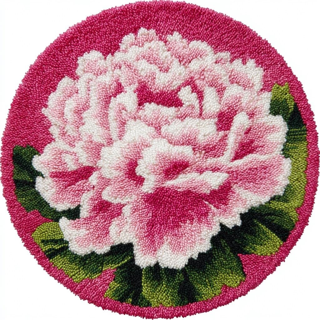 AMBATTERY Latch Hook Kits for Adults,Rug Making Kit,Peony Flowers