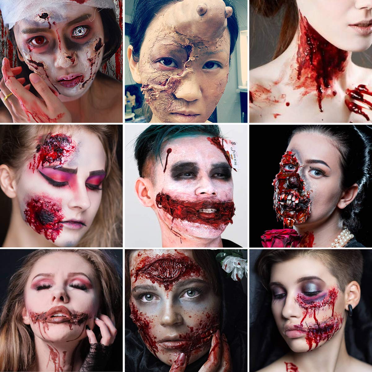 Kit De Maquillaje De Halloween Con Cera Para Cicatrices Y Sangre Falsa – Efectos Realistas, Ideal Para Cosplay Y Disfraces De Zombie