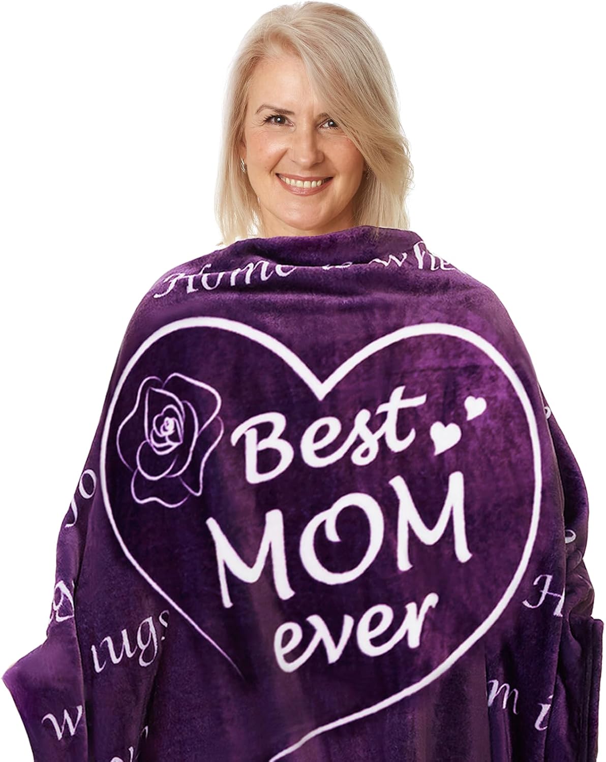 BESTSWEETIE Gifts for Mom Blanket Best Mom Ever Mothers