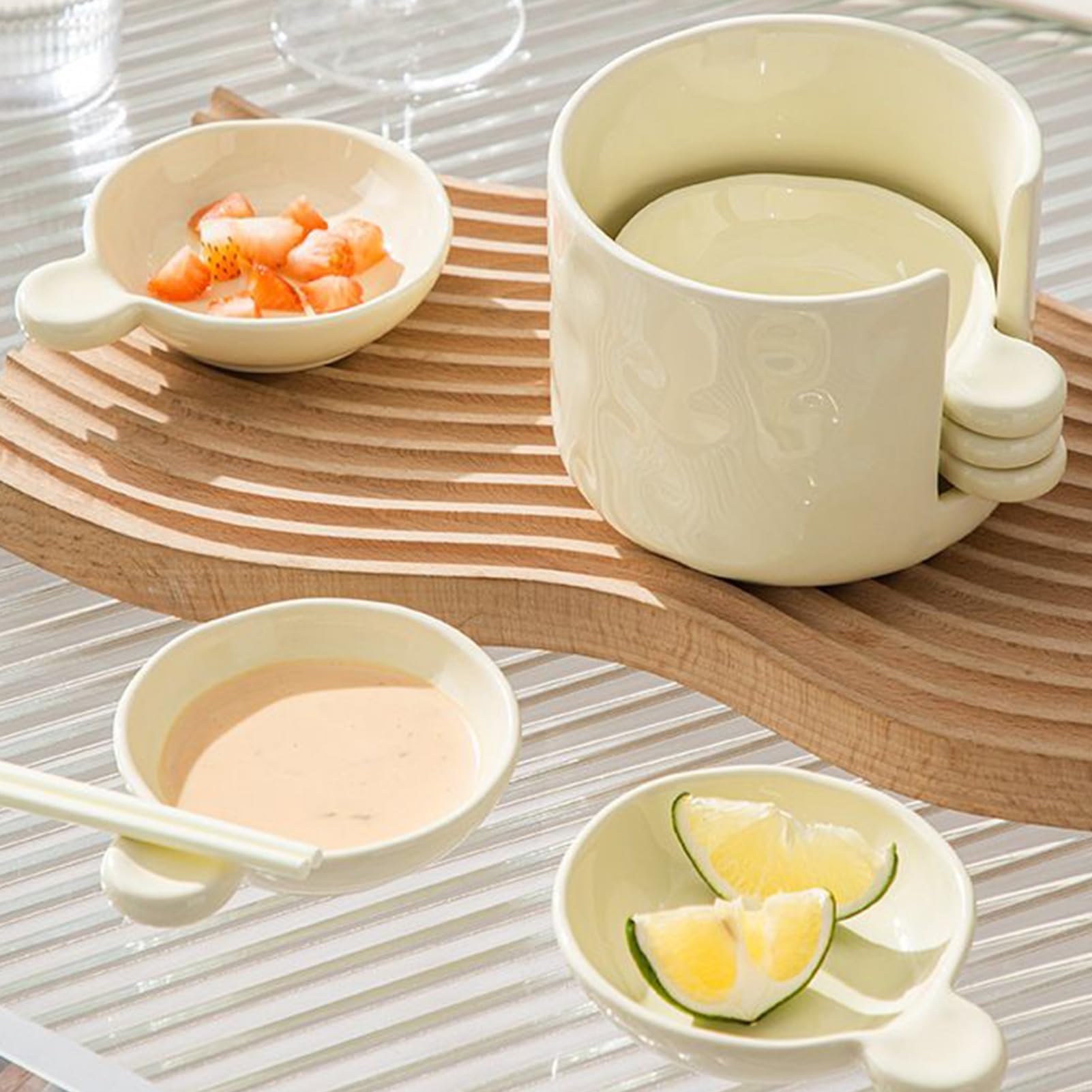 Zestaw ceramicznych talerzy do sosów do dipów, mini naczynia do keczupu z pudełkiem do przechowywania, małe talerze do serwowania przekąsek, sosów sojowych, grilla i jedzenia na imprezę