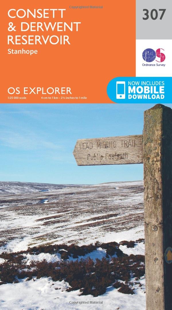 Consett and Derwent Reservoir by Ordnance Survey (Sheet map, folded)