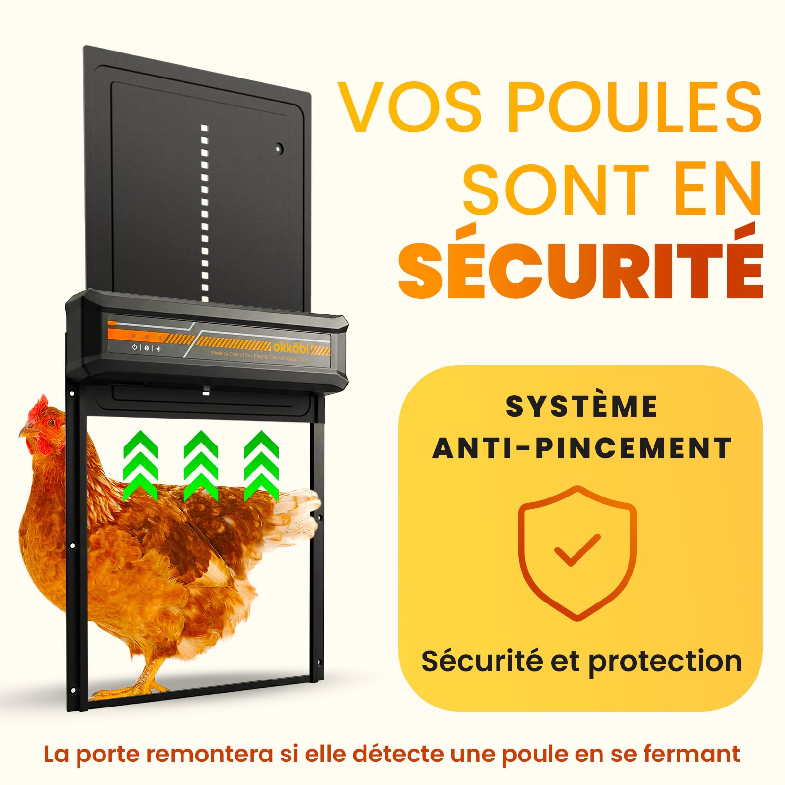 Porte Automatique de Poulailler Solaire - Boîtier de Contrôle sans Fil