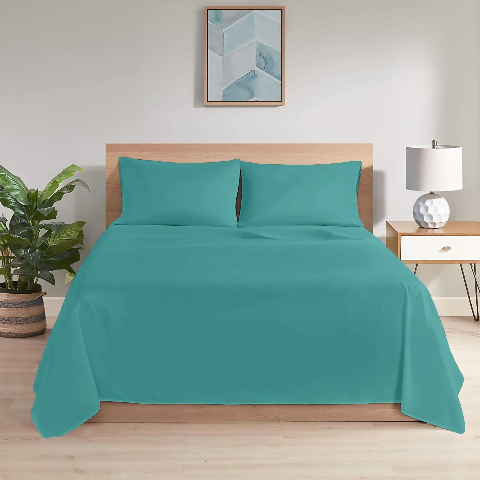 Ray Bedding Flat Sheet 100% Egyptian Cotton Single Flat Sheet 400 Thread Count Single Bed Sheet Soft, Breathable, Machine Washable Luxury Flat Sheets for Single Bed — image 1