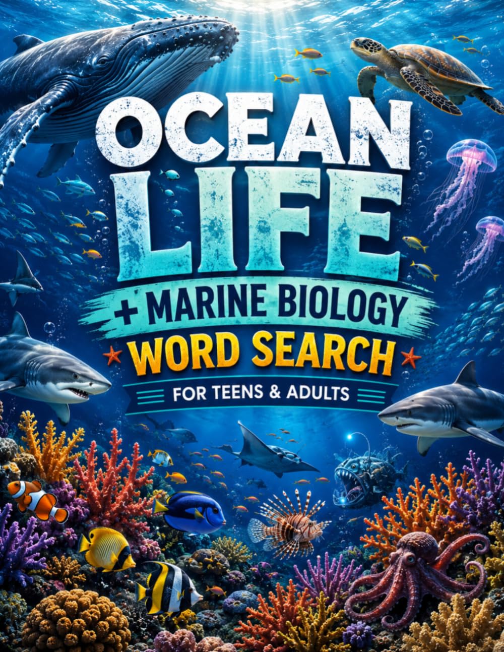 Ocean Life: Marine Biology Word Search for Teens & Adults
