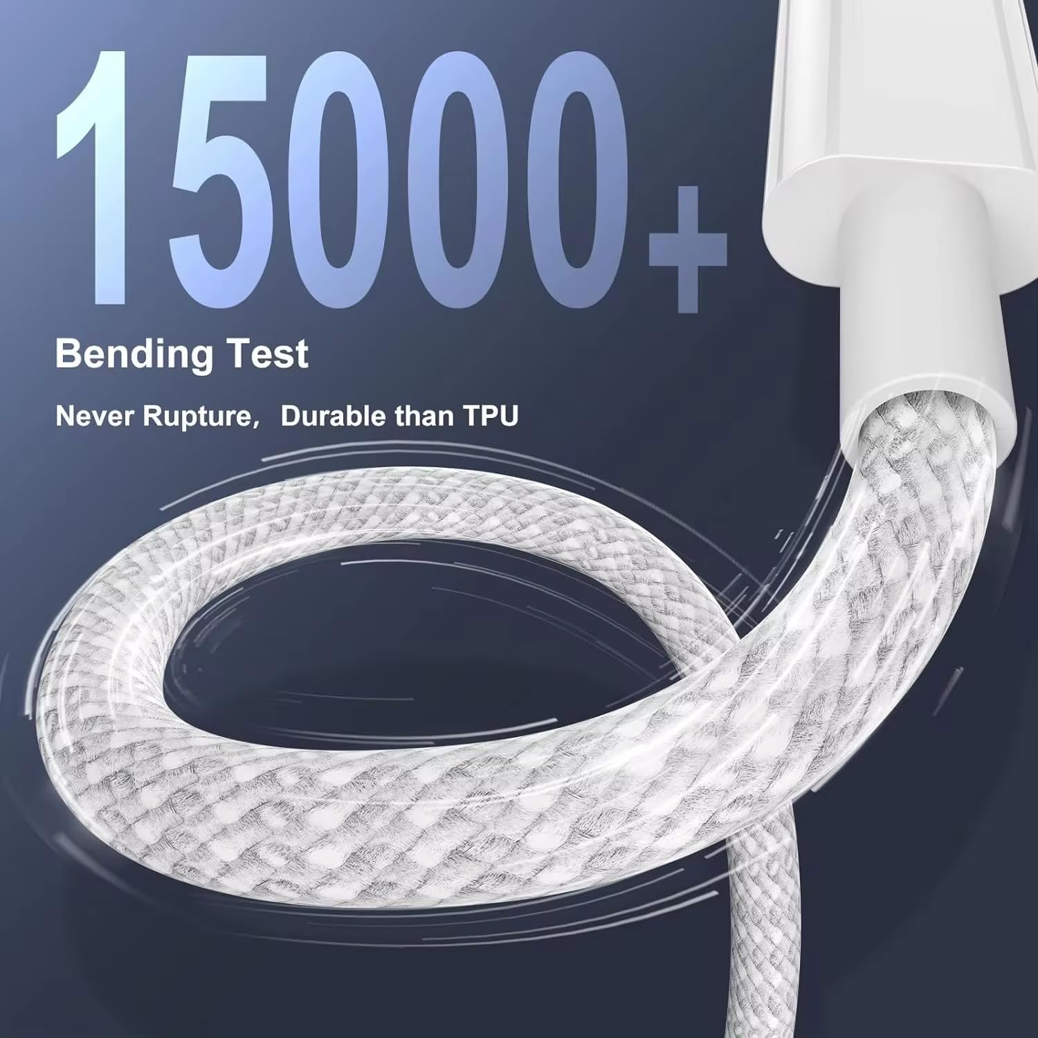 Punnkk Braided USB-C to Compatible with Lightning Fast Charging Cable Compatible for iPhone 14, 13, 12,11, X, 8, 7, 6, 5, iPad Air, Pro, Mini, iPad Blue Color